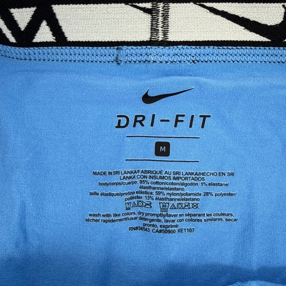 Nike Mens Cotton Stretch Boxer Briefs Light Blue Logo Waistband Underwear Medium